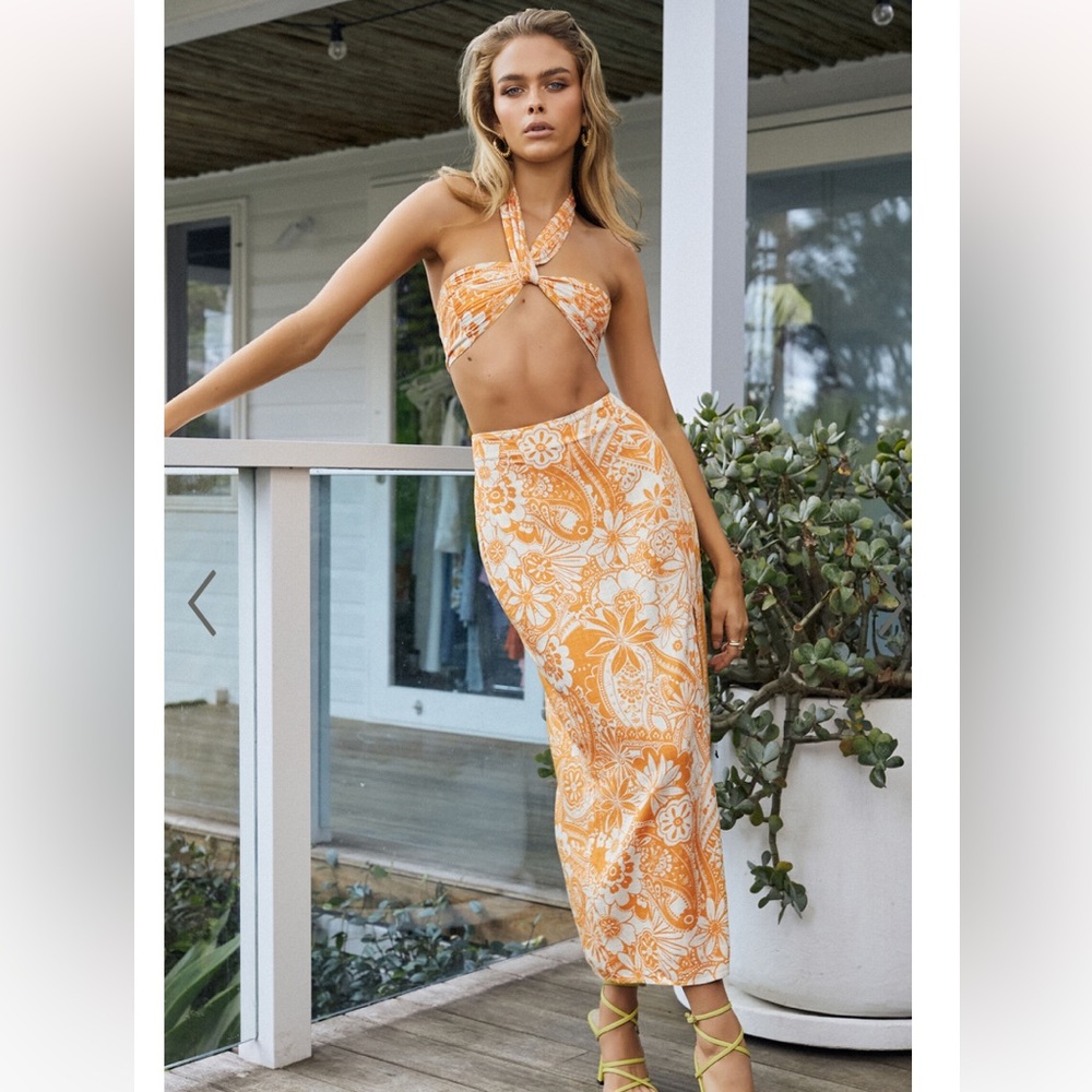 Showpo Orange Two Piece Set